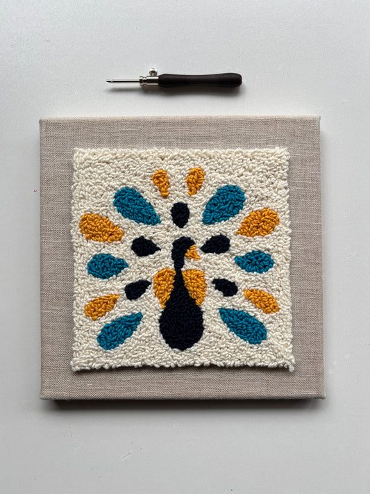 Le paon - Kit de punch needle
